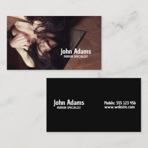 Woman and mirror business card