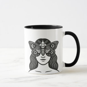 Woman and Moth Mug