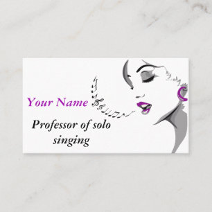 Woman and music business card