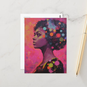 Woman and Polka Dots Postcard