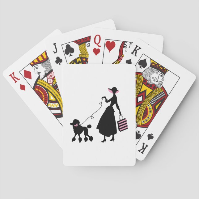 Woman and Poodle Playing Cards (Back)