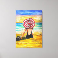 Woman and Sea Canvas Print