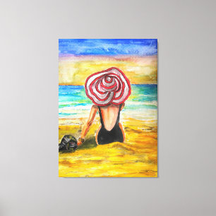 Woman and Sea Canvas Print