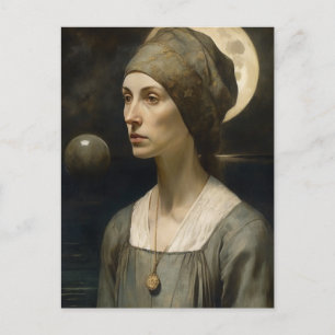 Woman and the Moon Postcard