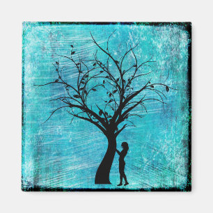 Woman and Tree Silhouette Megnat Magnet