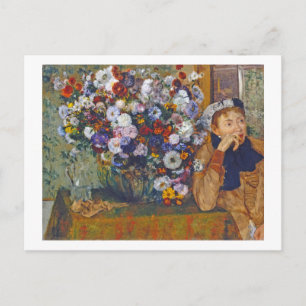 Woman and Vase of Flowers, Edgar Degas Postcard