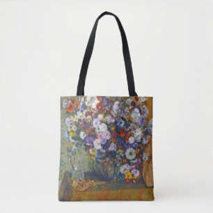 Woman and Vase of Flowers, Edgar Degas Tote Bag