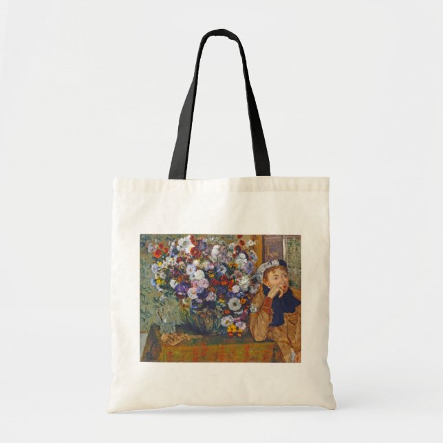 Woman and Vase of Flowers, Edgar Degas Tote Bag (Front)
