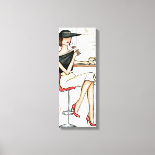 Woman and Wine Glass Canvas Print