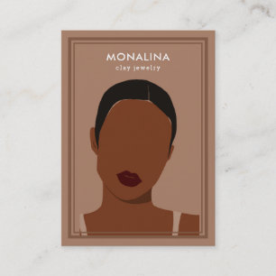Woman Art Boho Clay Earring Jewellery Display Business Card