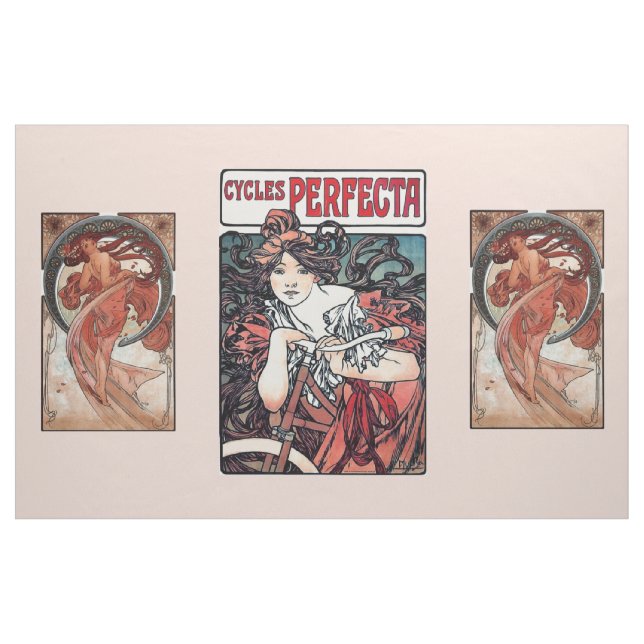 Woman Art Deco Mucha Fabric (Yard)