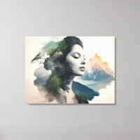 Woman art double exposure