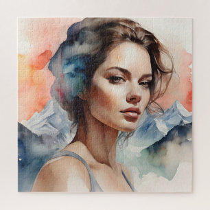 Woman art double exposure jigsaw puzzle