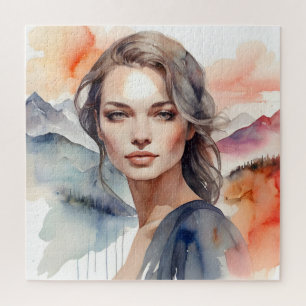 Woman art double exposure jigsaw puzzle