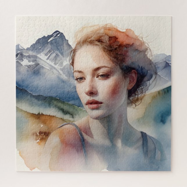 Woman art double exposure jigsaw puzzle (Vertical)