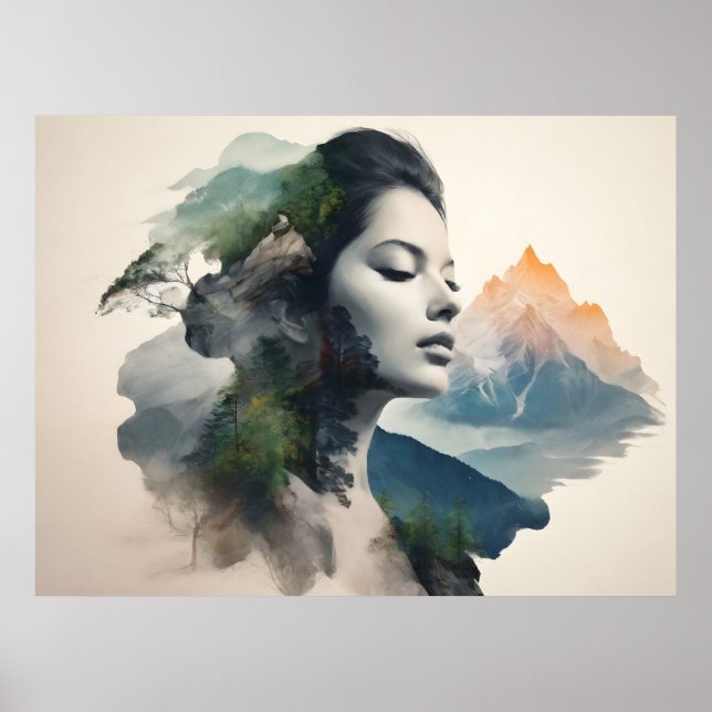 Woman art double exposure poster (Front)
