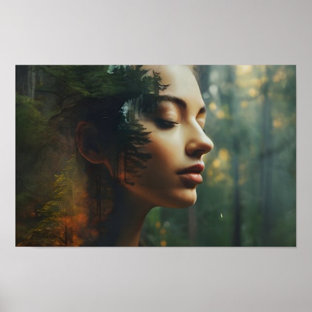 Woman art double exposure poster (Front)