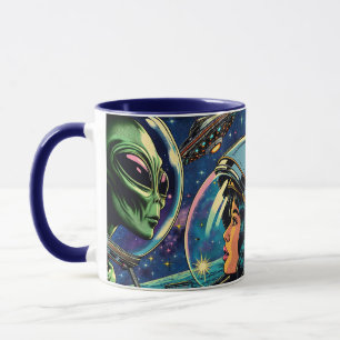 Woman Astronaut Meets Extraterrestrial Alien Mug