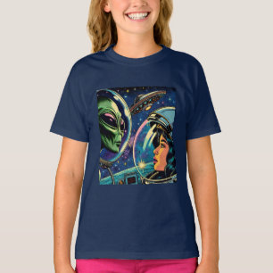 Woman Astronaut Meets Extraterrestrial Alien T-Shirt