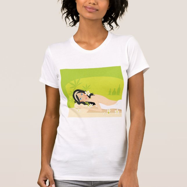 Woman At A Spa Womens T-Shirt (Front)