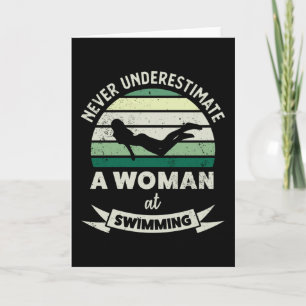 Woman at Swimming Funny Swimmer Gifts Mum Card