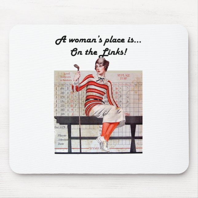 Woman at the links mouse pad (Front)