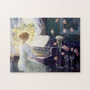 Woman at the Piano by Childe Hassam  Jigsaw Puzzle