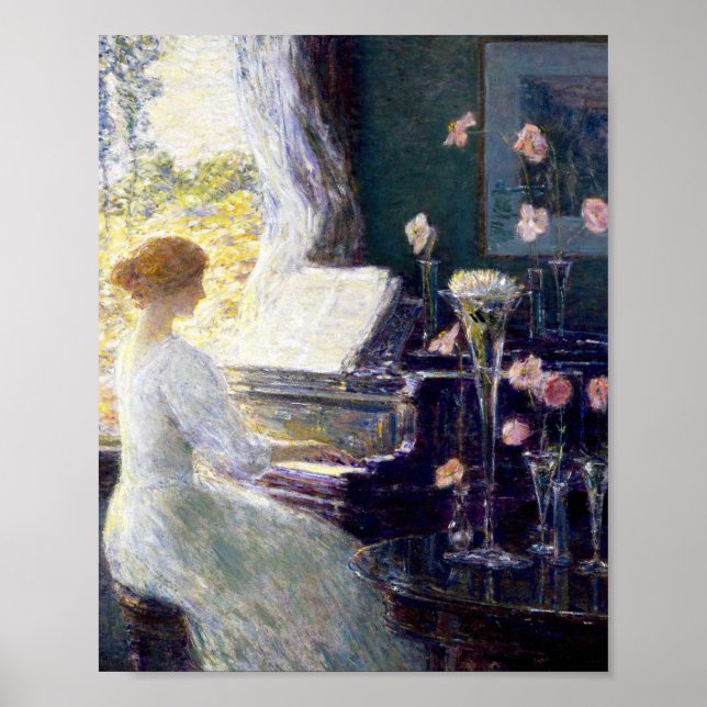 Woman at the Piano by Childe Hassam  Poster (Front)