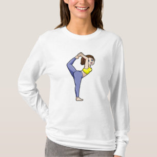 Woman at Yoga Stretching exercises Legs T-Shirt