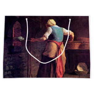 Woman Baking Bread, Jean-Francois Millet Large Gift Bag