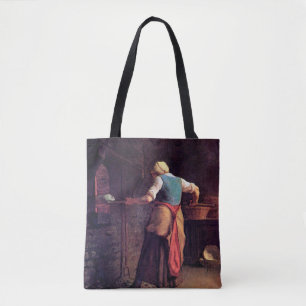 Woman Baking Bread, Jean-Francois Millet Tote Bag