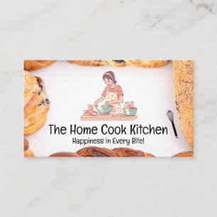 Woman Baking in Kitchen Pastries Business Card