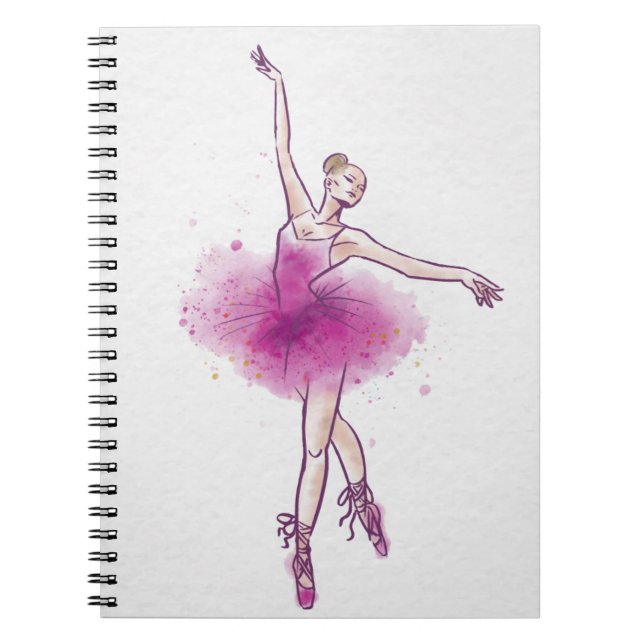 woman ballet dancer spiral notebook (Front)