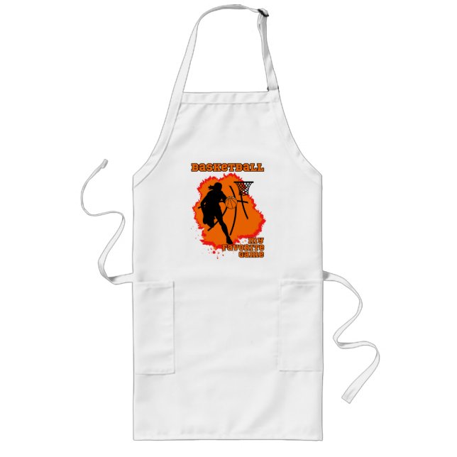 Woman Basketball Player Favourite Game  Long Apron (Front)