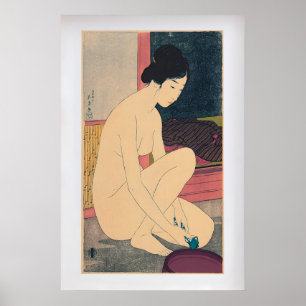 Woman Bathing by Goyo Hashiguchi  Vintage Japanese Poster