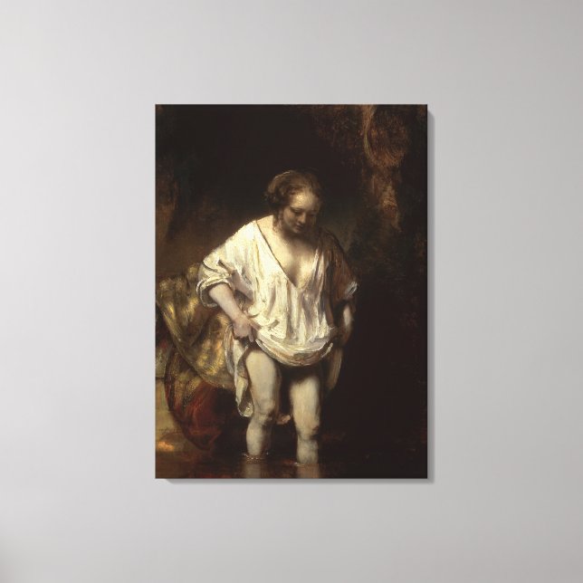 Woman Bathing in a Stream, 1654 Canvas Print (Front)