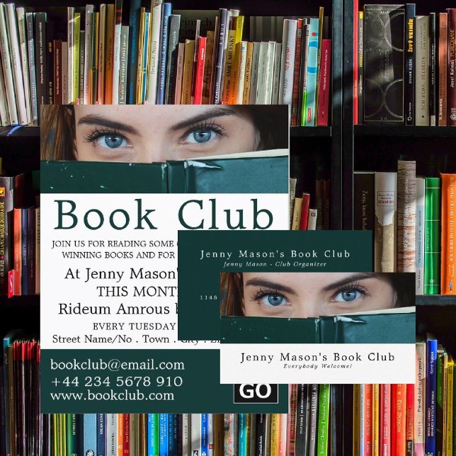 Woman Behind Book, Book Club Advertising Flyer (Creator Uploaded)