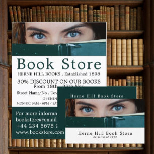Woman Behind Book, Book Store Business Card