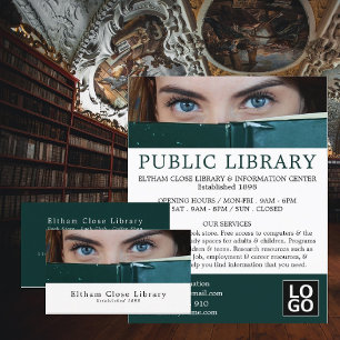 Woman Behind Book, Librarian, Library Business Card