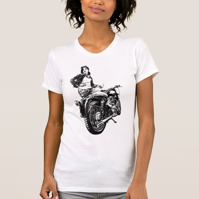 Woman biker  T-Shirt (Front)