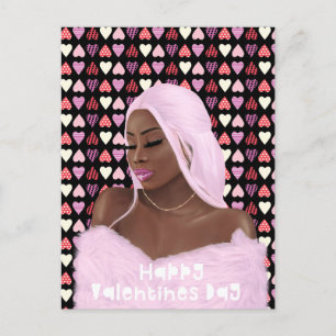 Woman Black History Valentines Day Postcard
