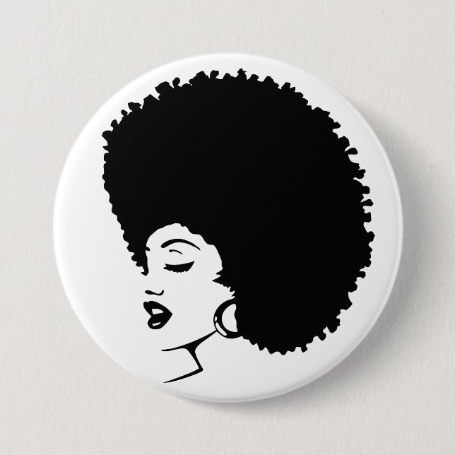 Woman Black Power 7.5 Cm Round Badge (Front)