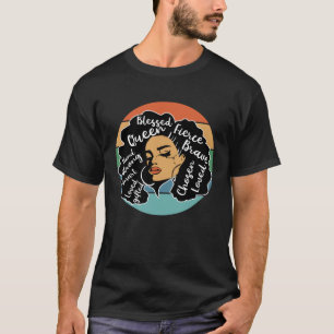 Woman Black Queen Afro African American Melanin Na T-Shirt
