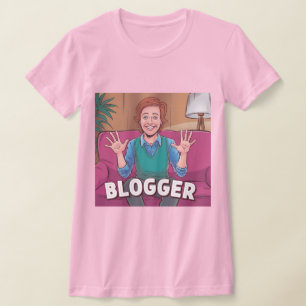 Woman Blogger Pink T-Shirt