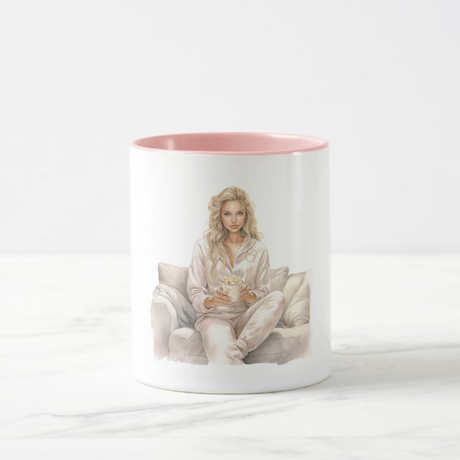 Woman Blush Movie Time Popcorn Mug (Center)