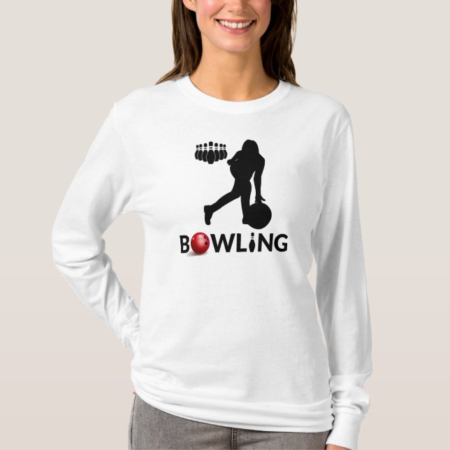 Woman Bowling Long Sleeve T-Shirt (Front)