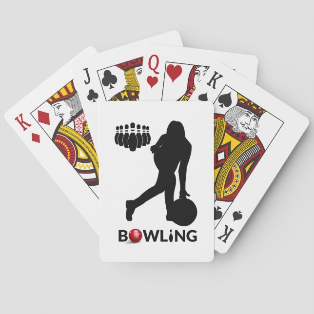 Woman Bowling Playing Cards (Back)