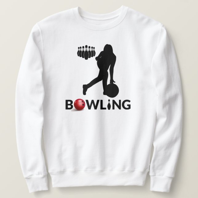 Woman Bowling Sweatshirt (Design Front)
