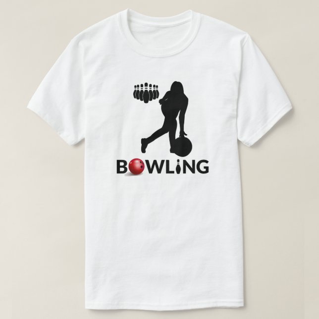 Woman Bowling T-Shirt (Design Front)