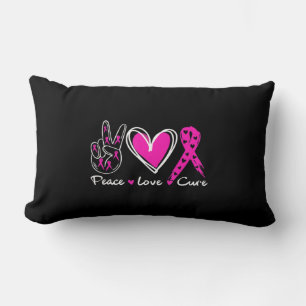 Woman Breast Cancer Awareness Costume Pink Peace L Lumbar Cushion
